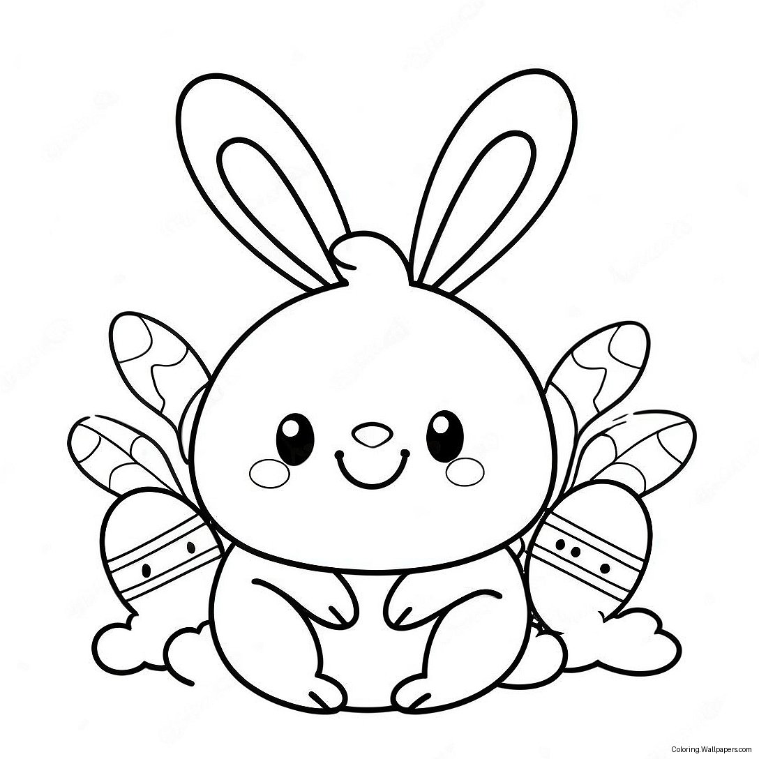 Cute Easter Squishmallow Bunny Coloring Page 30568