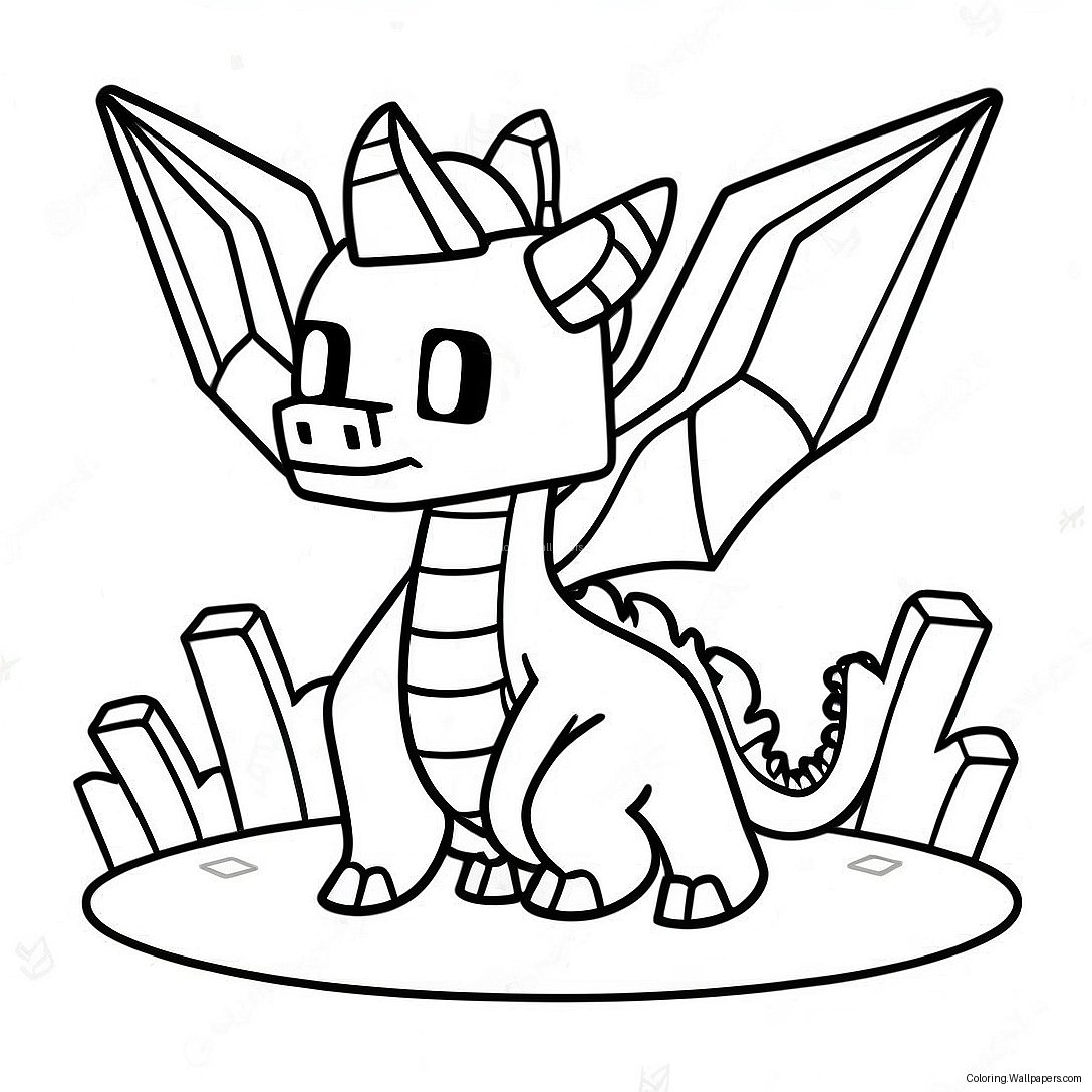 Cute Ender Dragon Minecraft Coloring Page 11377