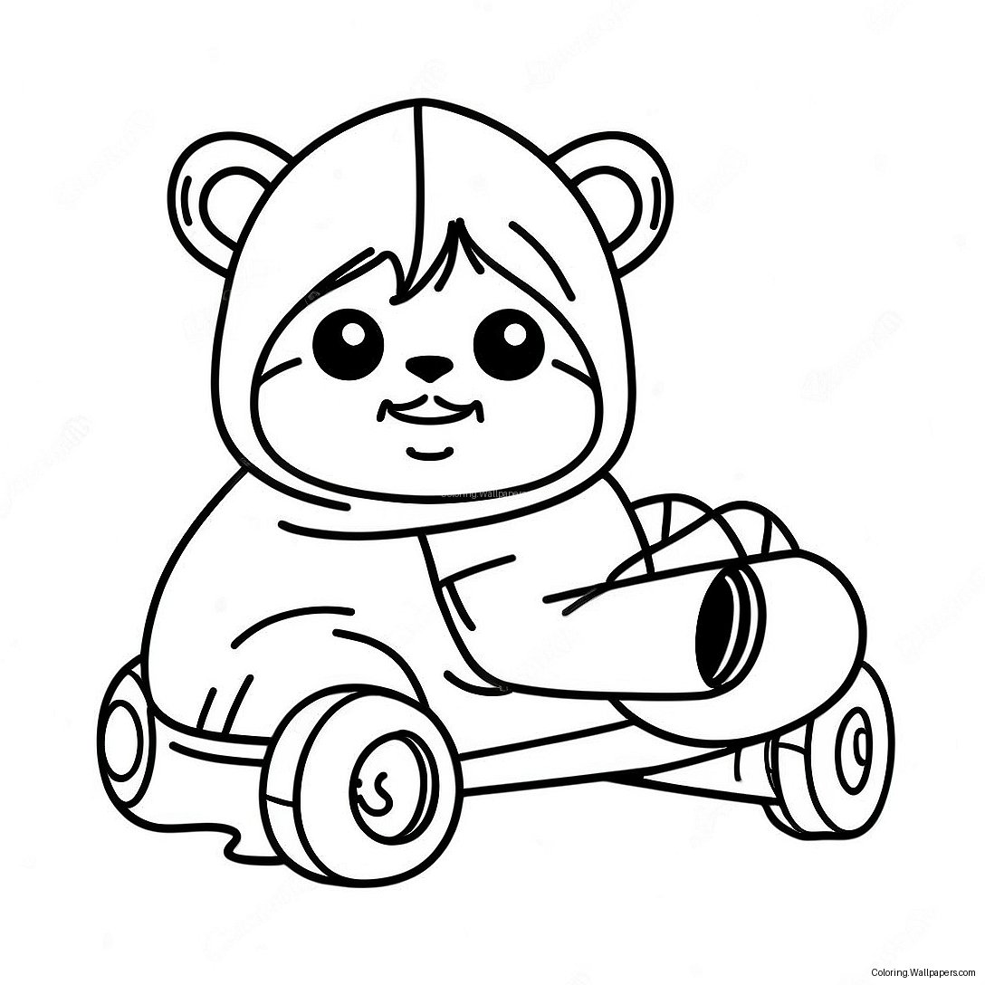 Cute Ewok With A Speeder Coloring Page 56350