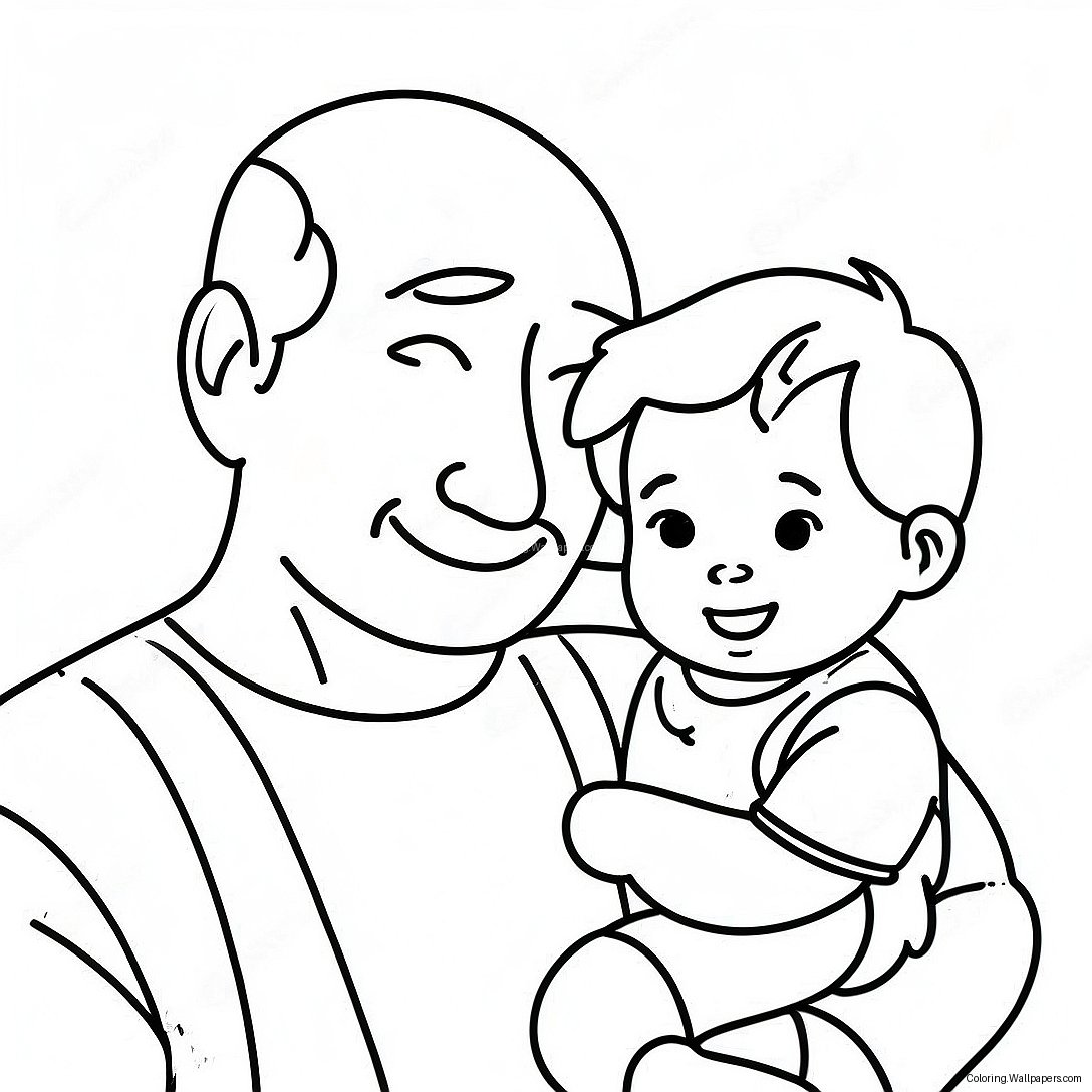 Página Para Colorear De Padre Y Hijo Adorables 30450