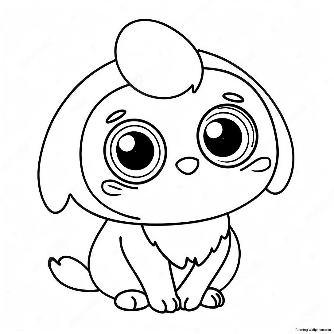 Cute Fluvsie With Big Eyes Coloring Page 44950