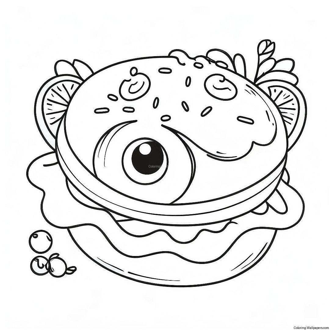 Cute Food With Eyes Coloring Page 44753