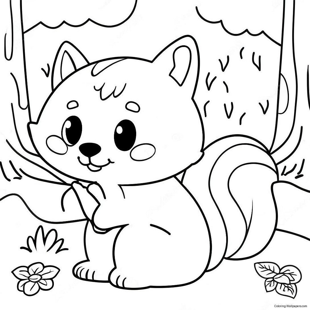 Cute Forest Animals Ecology Coloring Page 24313