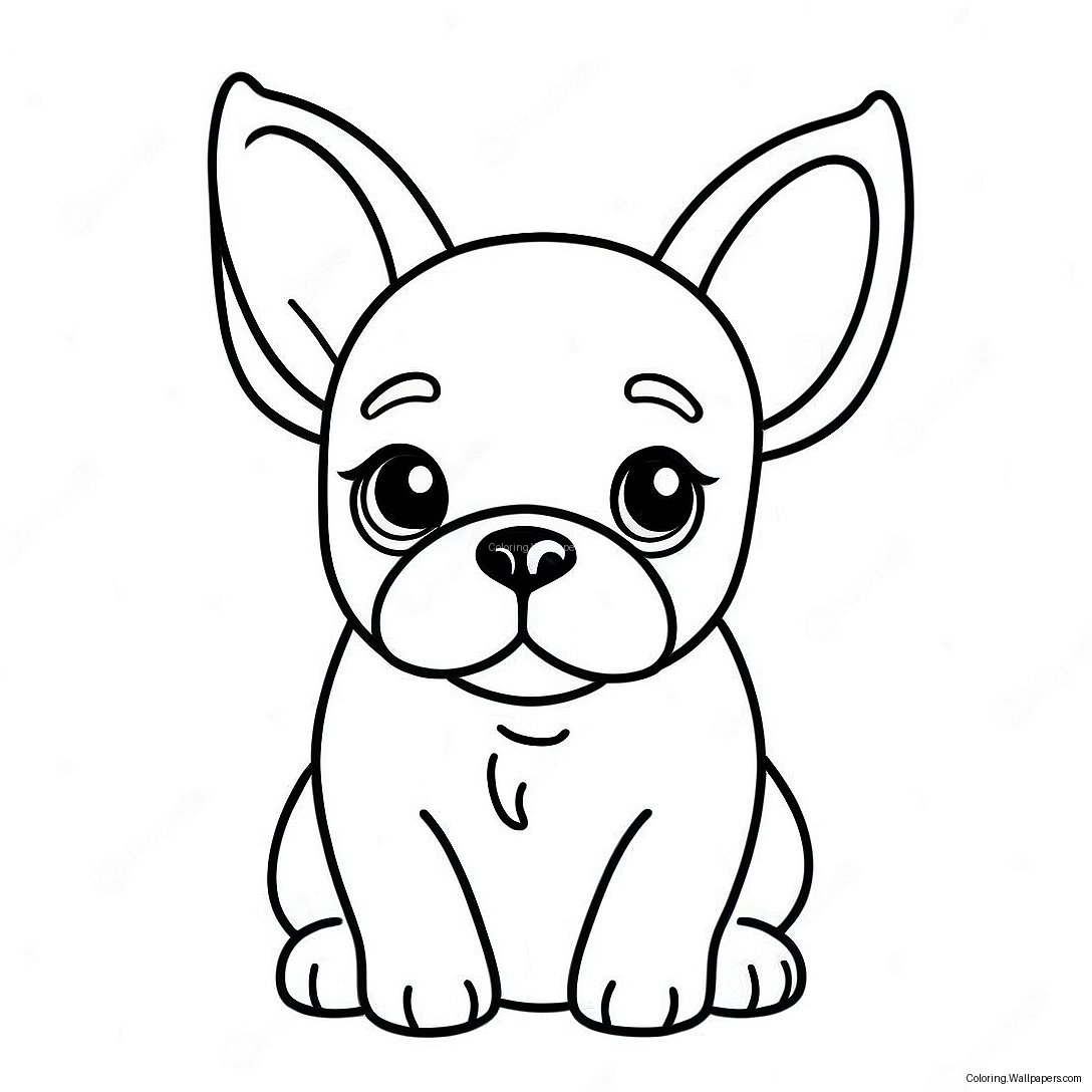 Cute French Bulldog Puppy Coloring Page 1331