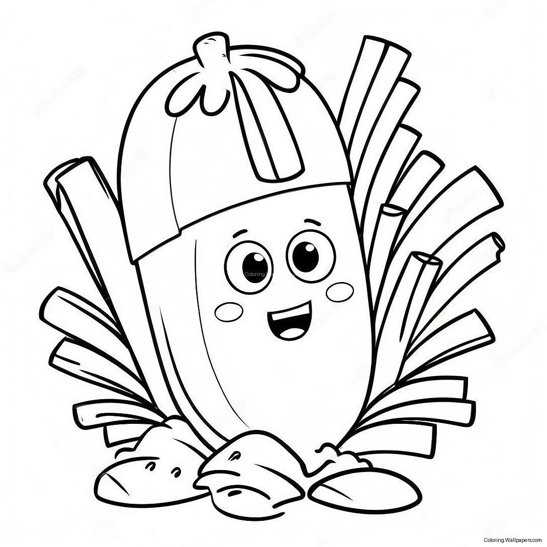 Página Para Colorear De Personaje De Papas Fritas Lindo 32931