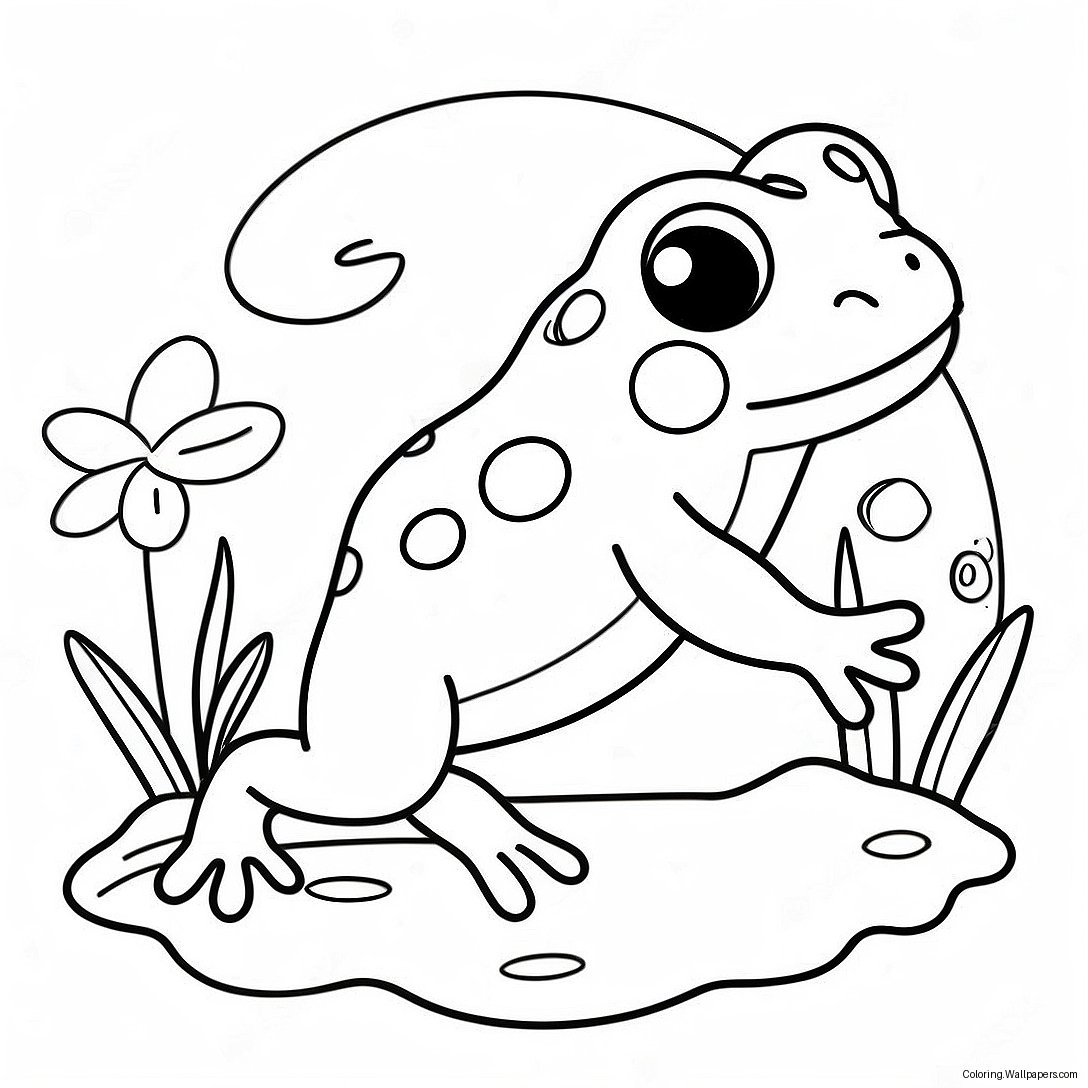 Schattige Frog Springen Kleurplaat 38713