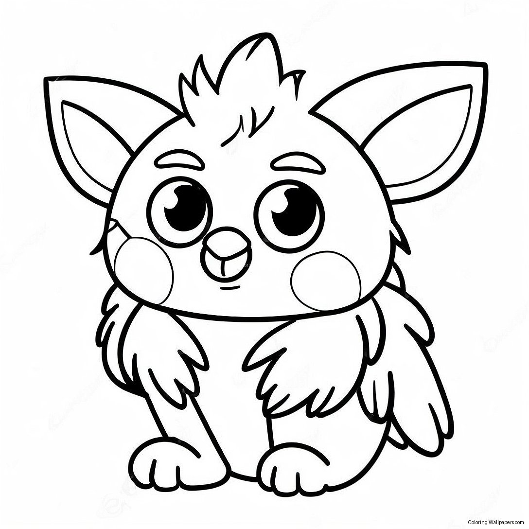 Schattige Furby Met Grote Ogen Kleurplaat 9082