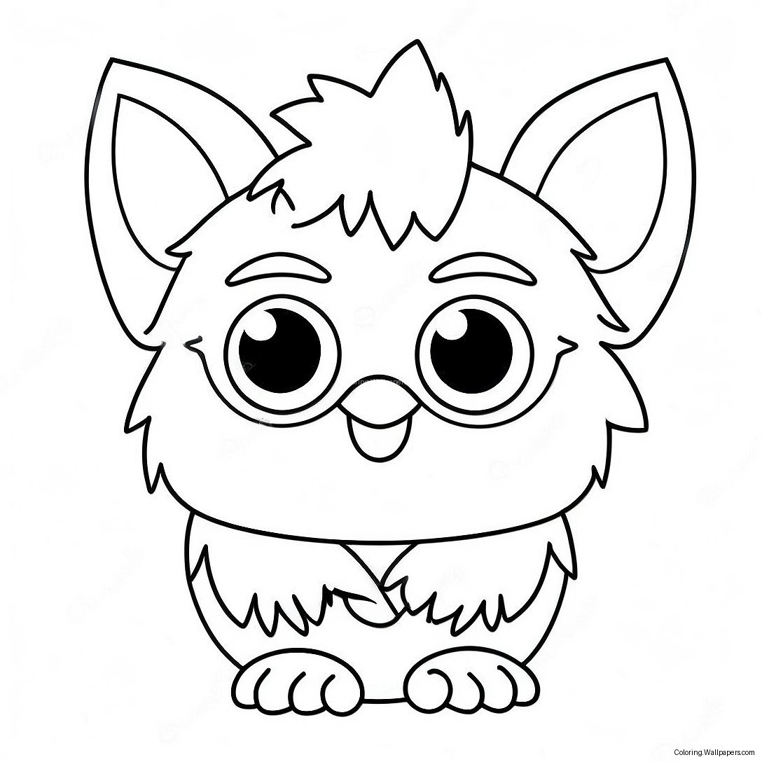 Schattige Furby Met Grote Ogen Kleurplaat 9083