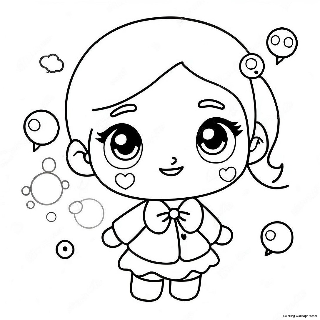 Cute Gacha Life Girl With Bubbles Coloring Page 32667