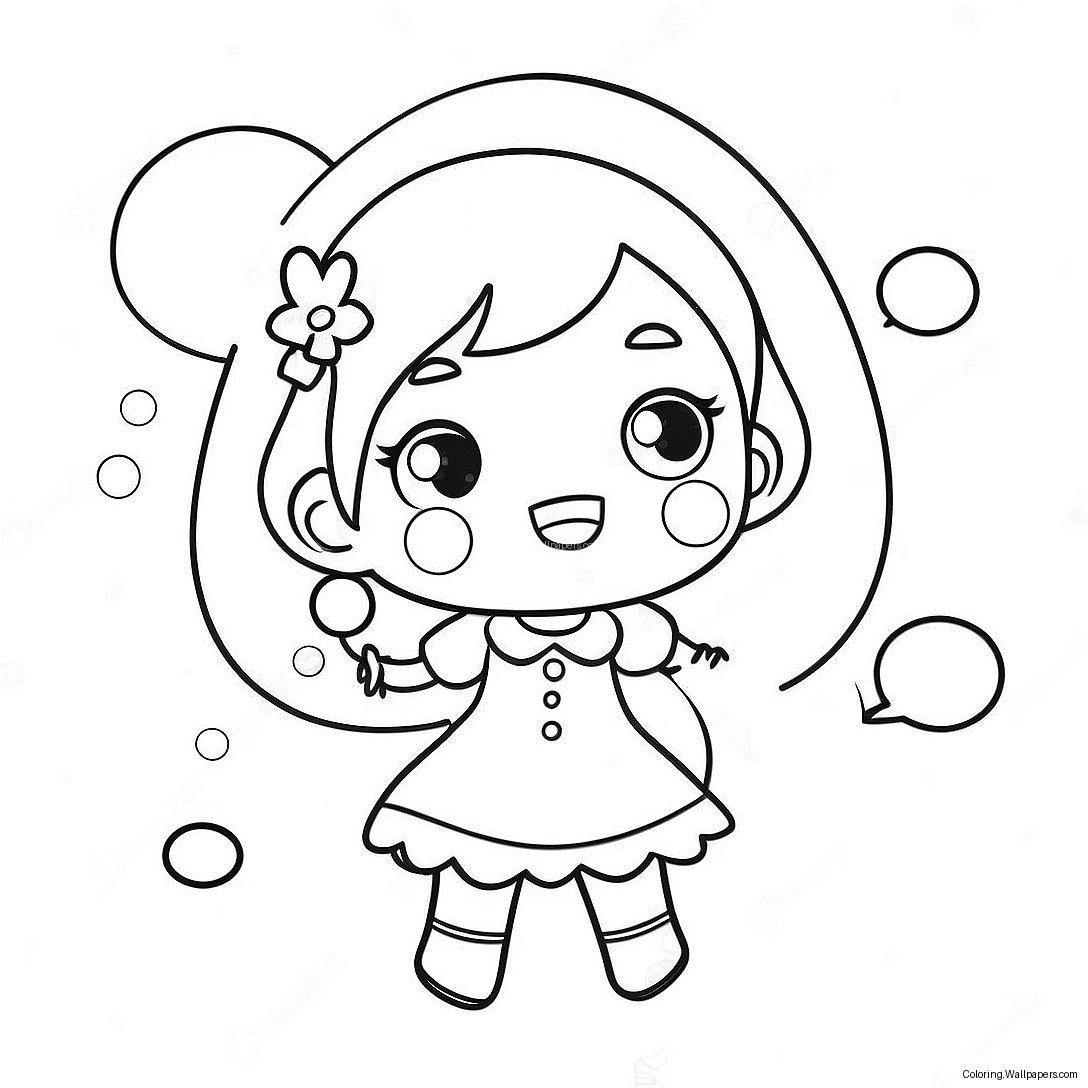 Cute Gacha Life Girl With Bubbles Coloring Page 32668