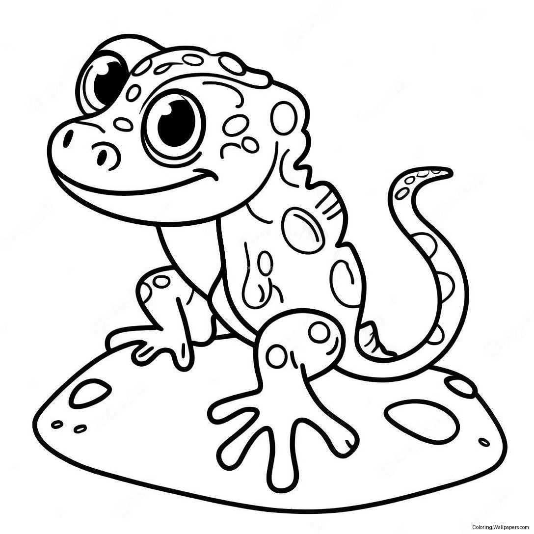 Söpö Gecko Kivellä -Värityssivu 23291