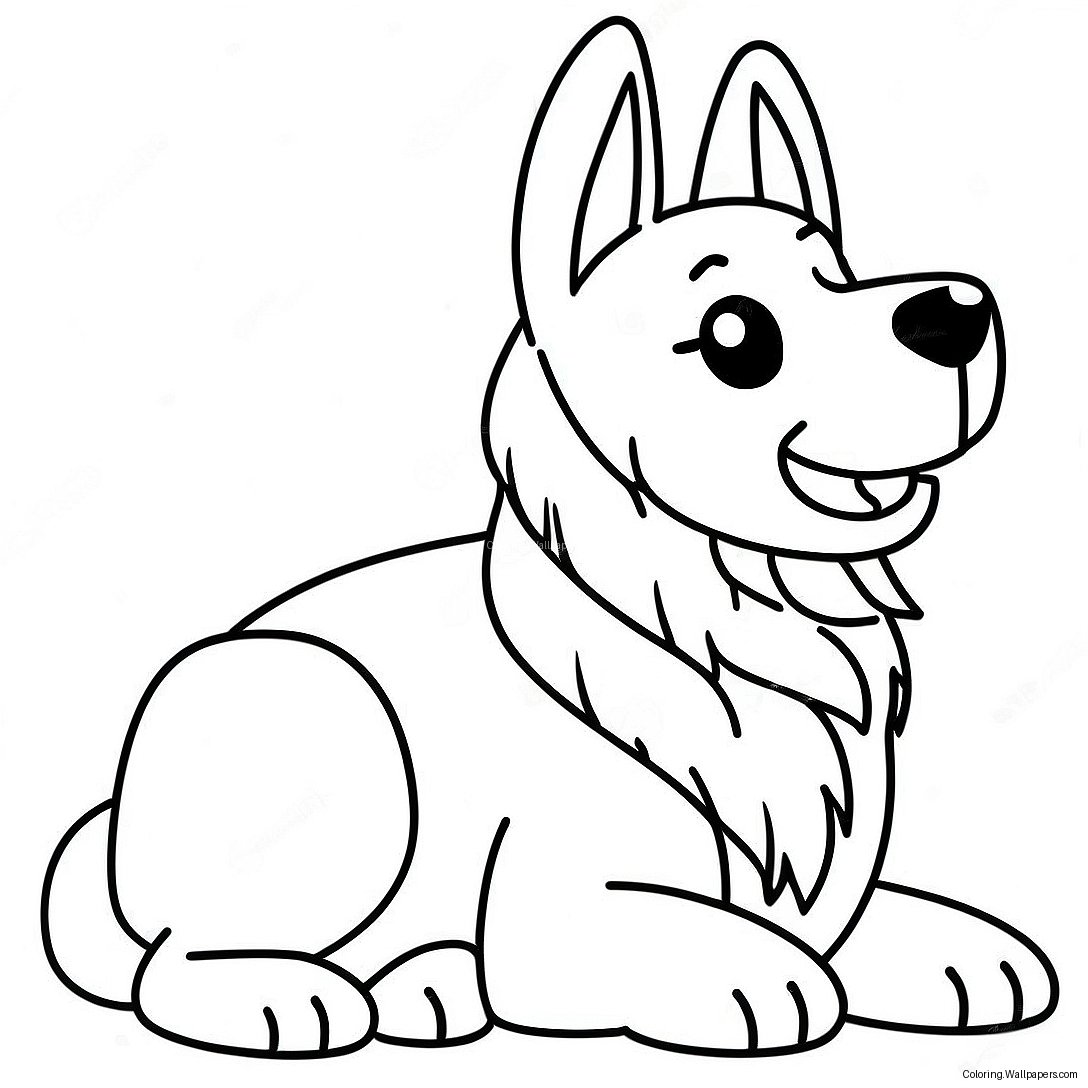 Cute German Shepherd Dog Coloring Page 8657