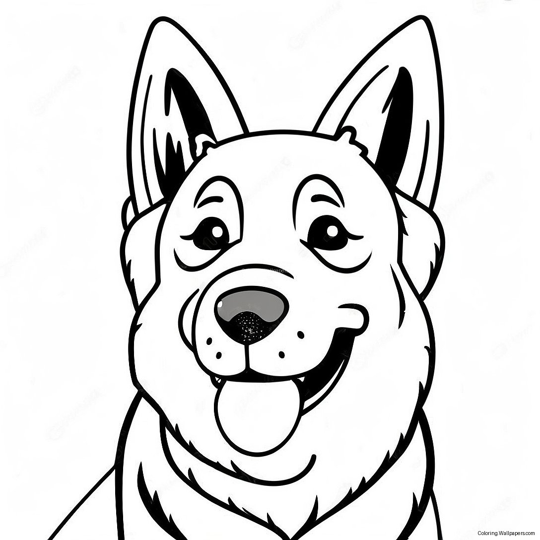 Cute German Shepherd Dog Coloring Page 8659