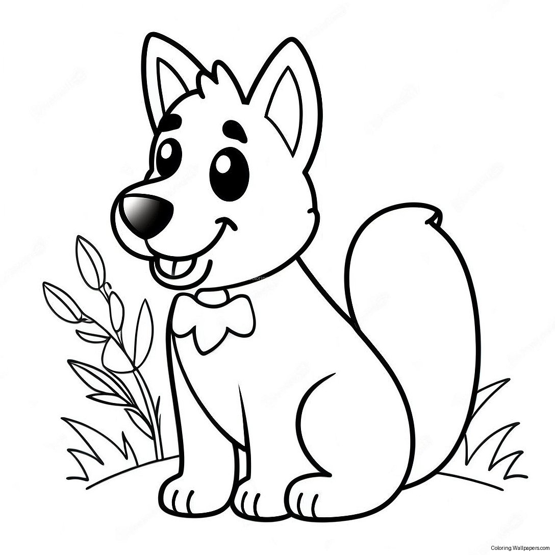 Cute German Shepherd Dog Coloring Page 8660