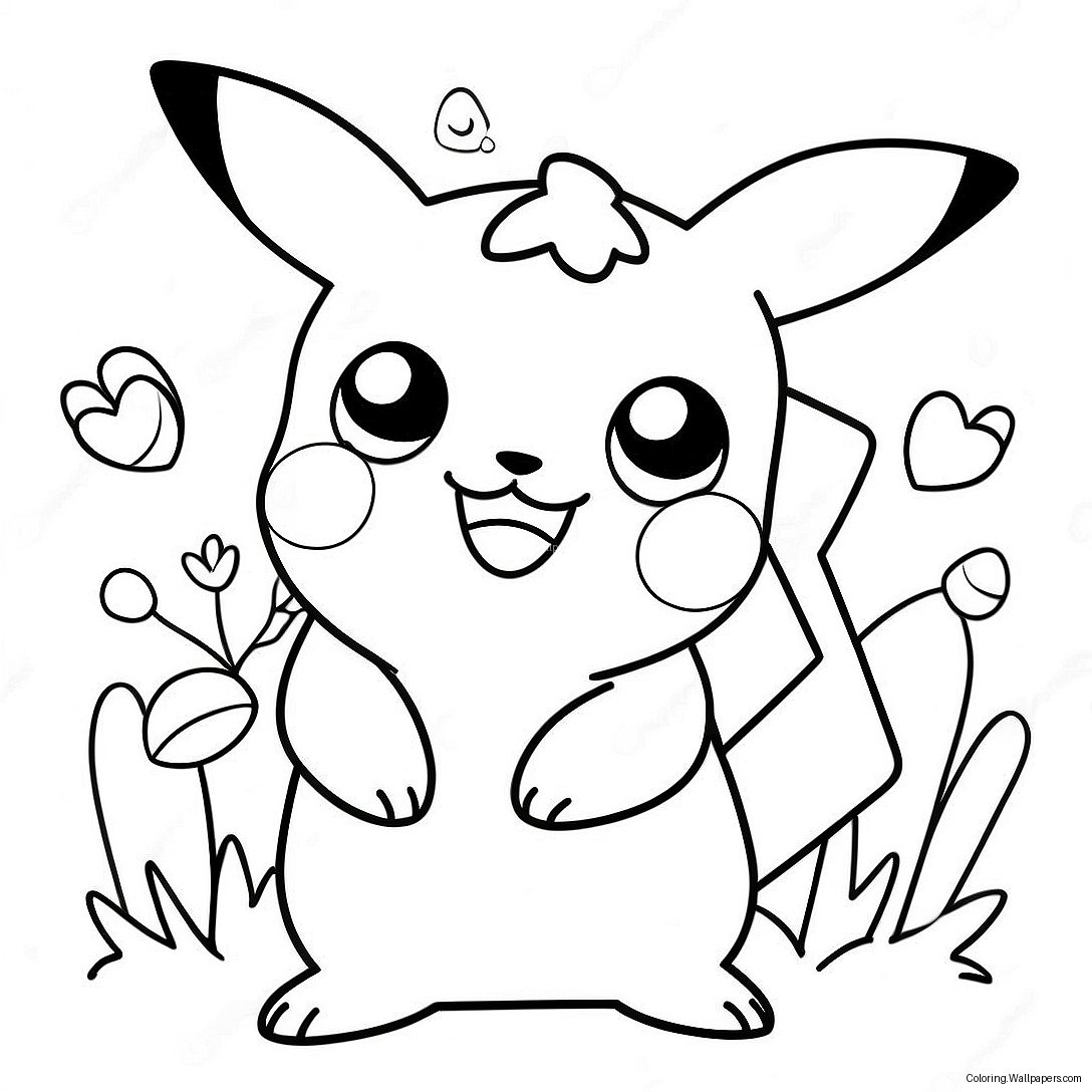 Cute Girl Pikachu Coloring Page 40941