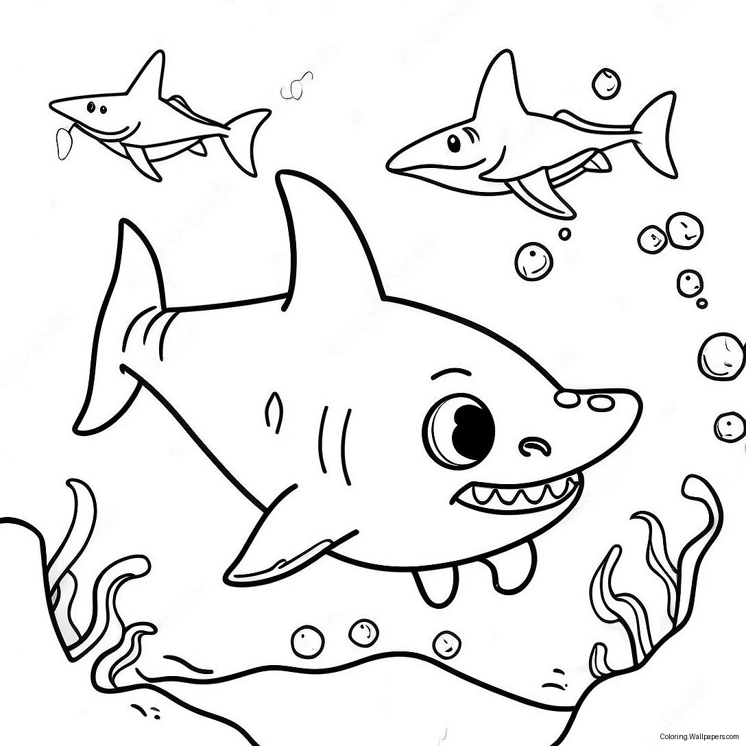 Cute Goblin Shark Swimming Coloring Page 29190