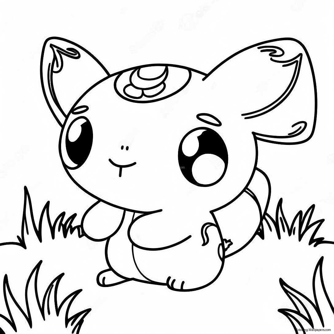 Cute Grass Type Pokemon Coloring Page 30038