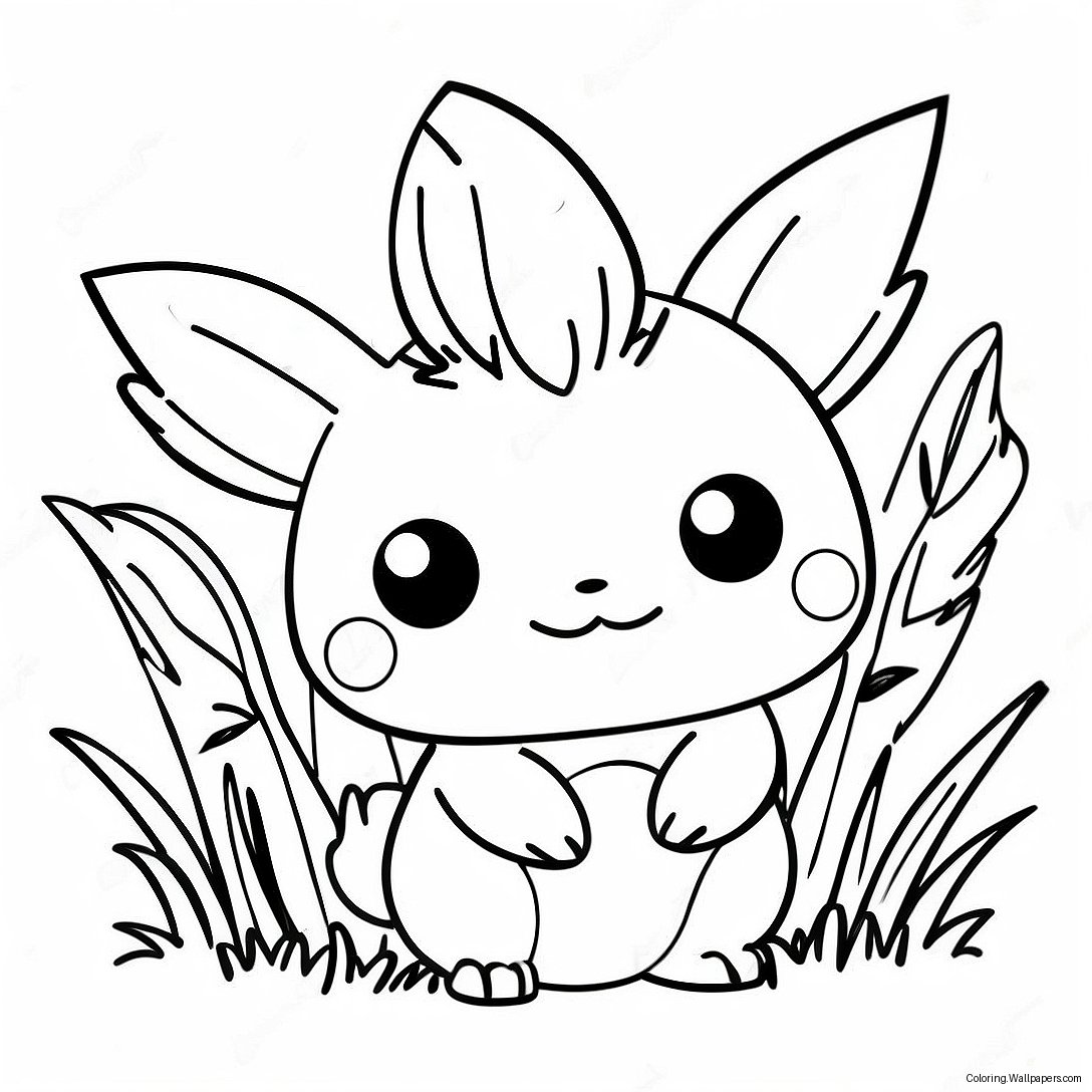 Cute Grass Type Pokemon Coloring Page 30039