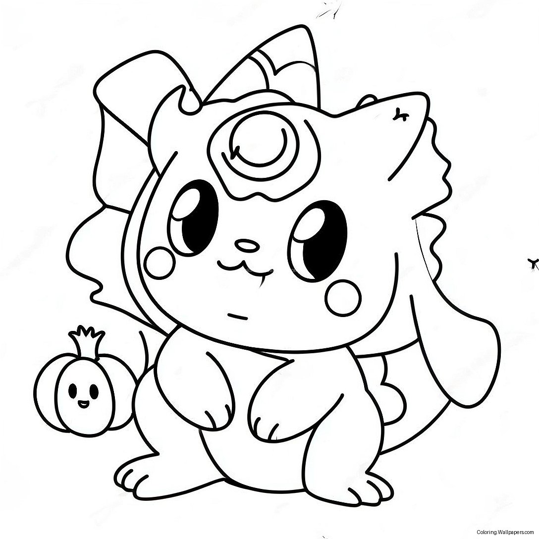 Cute Halloween Pokemon Coloring Page 22982