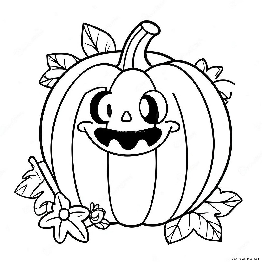 Cute Halloween Pumpkin Coloring Page 47128