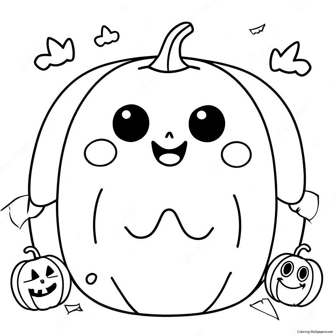 Söt Halloween Squishmallow Spöke Färgläggningssida 26568