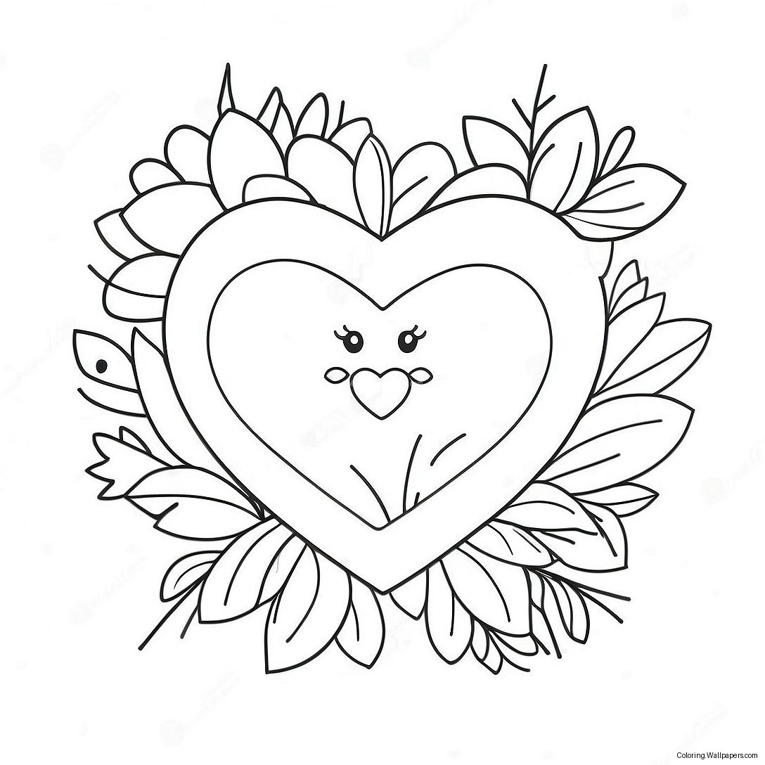 Cute Heart Mom With Flowers Coloring Page 11776