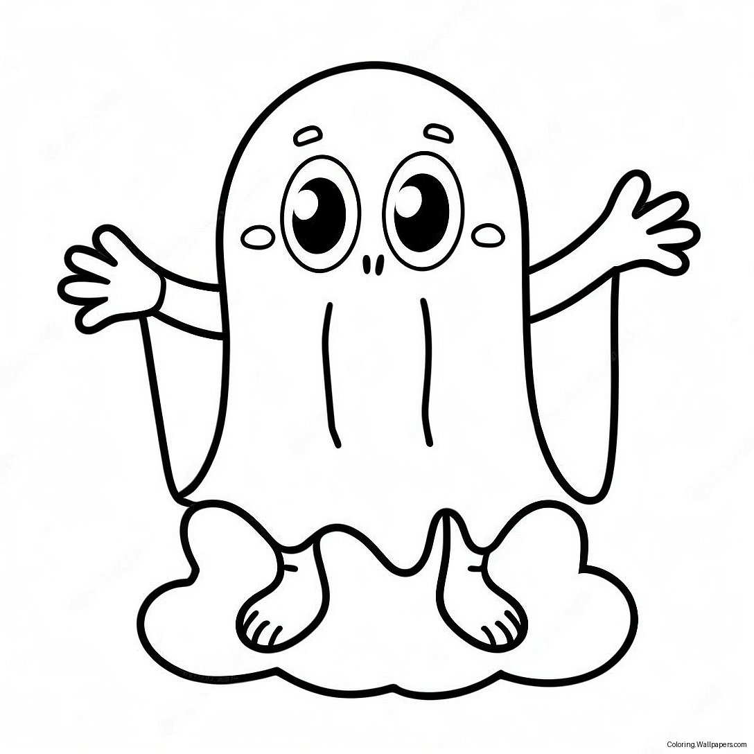 Cute Horror Ghost Coloring Page 38841