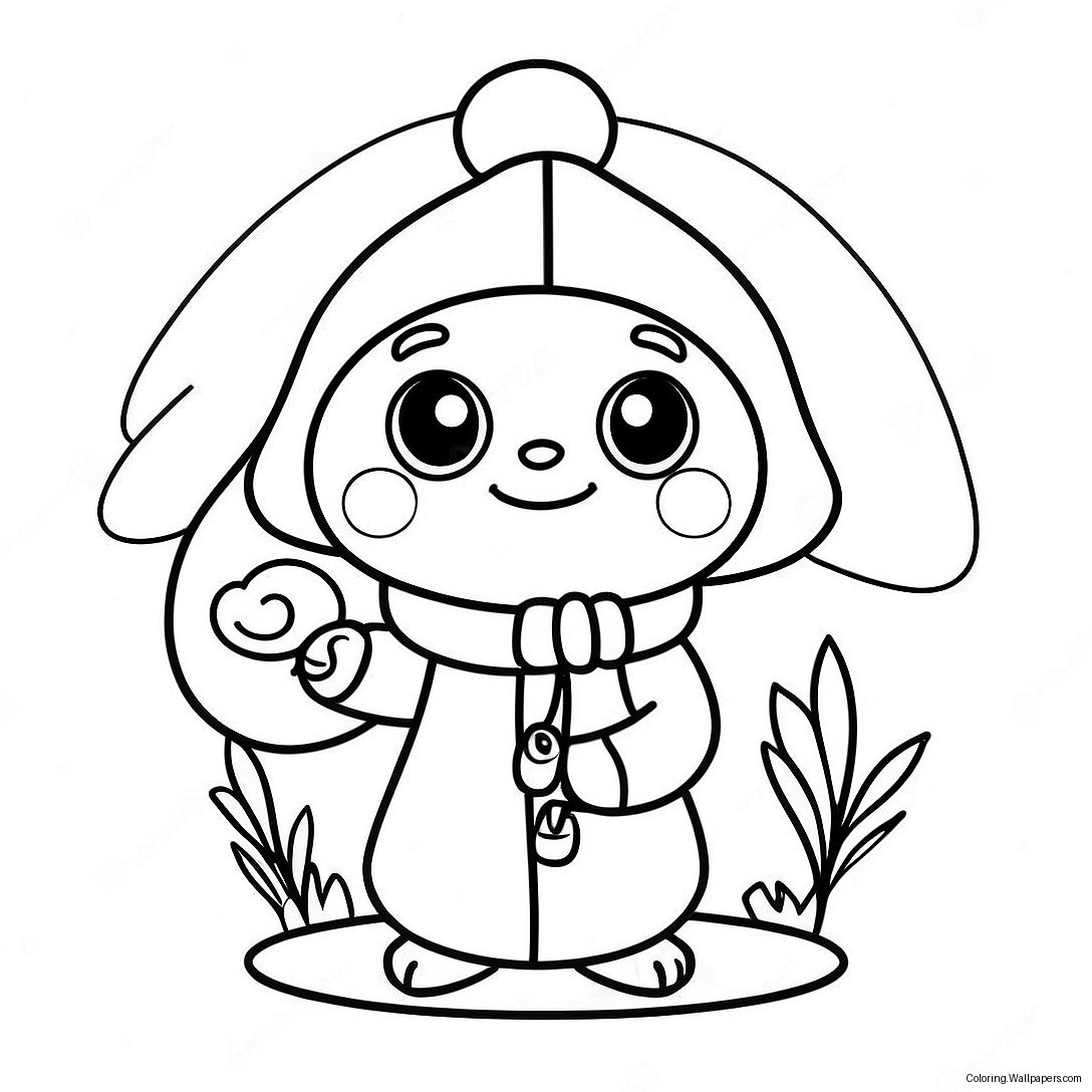 Cute Hu Tao With Lantern Coloring Page 57564