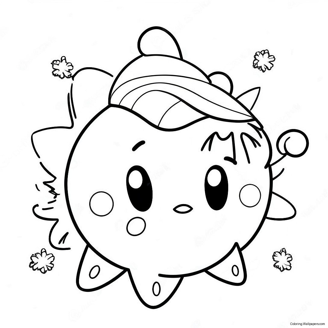 Cute Ice Kirby With Snowflakes Coloring Page 51165