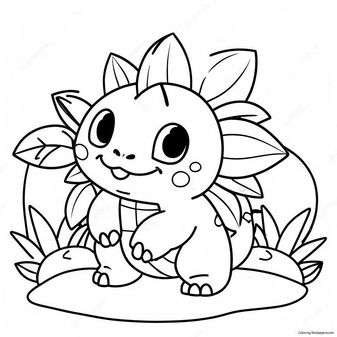 Cute Ivysaur In A Garden Coloring Page 28034