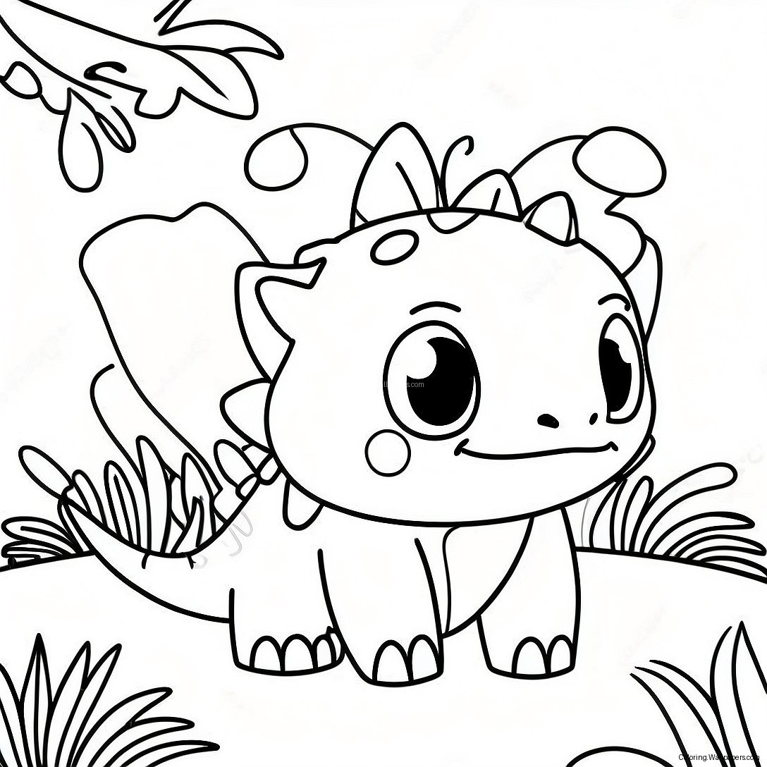 Cute Ivysaur In A Garden Coloring Page 28035