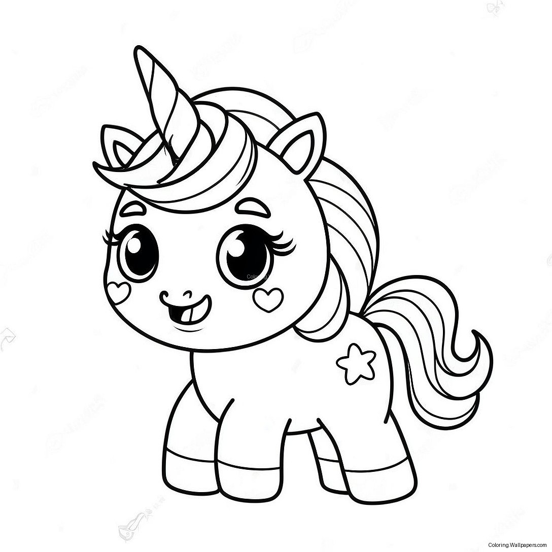 Niedliches Kawaii Chibi Einhorn Ausmalbild 51530