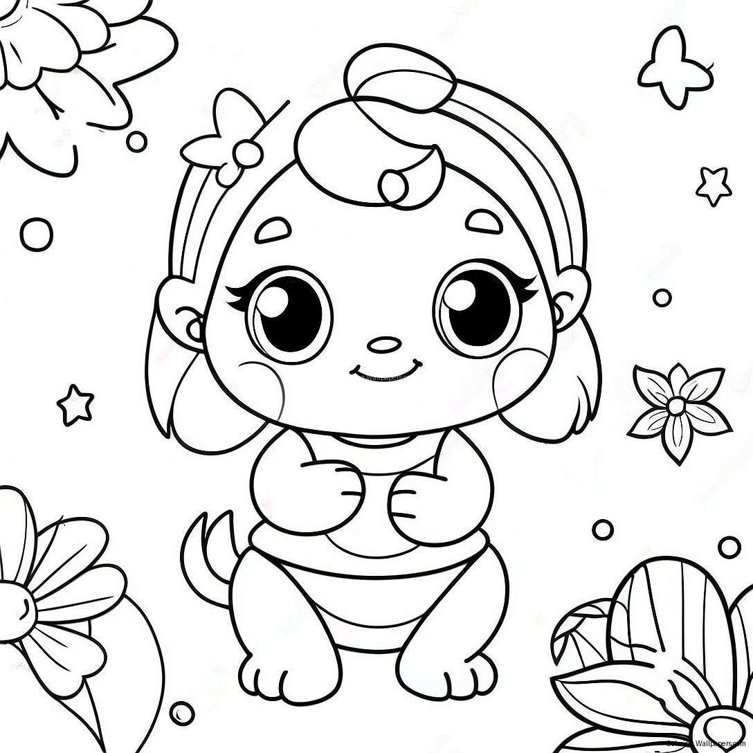 Cute Kindi Characters Coloring Page 35364