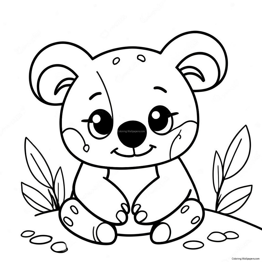 Página Para Colorear Oso Koala Adorable 55194