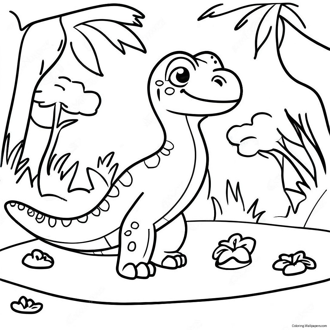 Page À Colorier Dragon De Komodo Mignon Dans La Jungle 7218