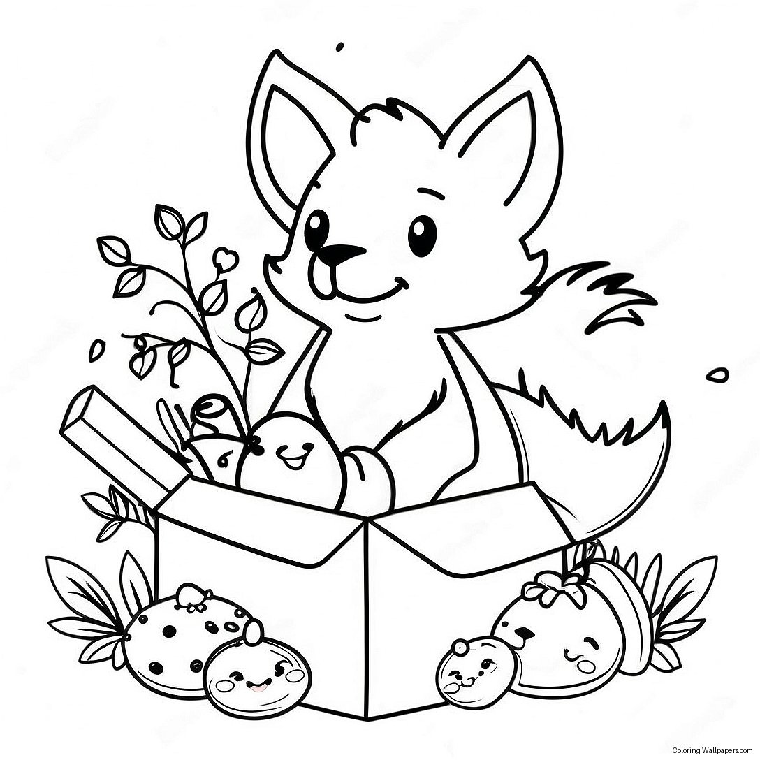 Mignonne Lankybox Foxy Avec Des Amis Page À Colorier 36090