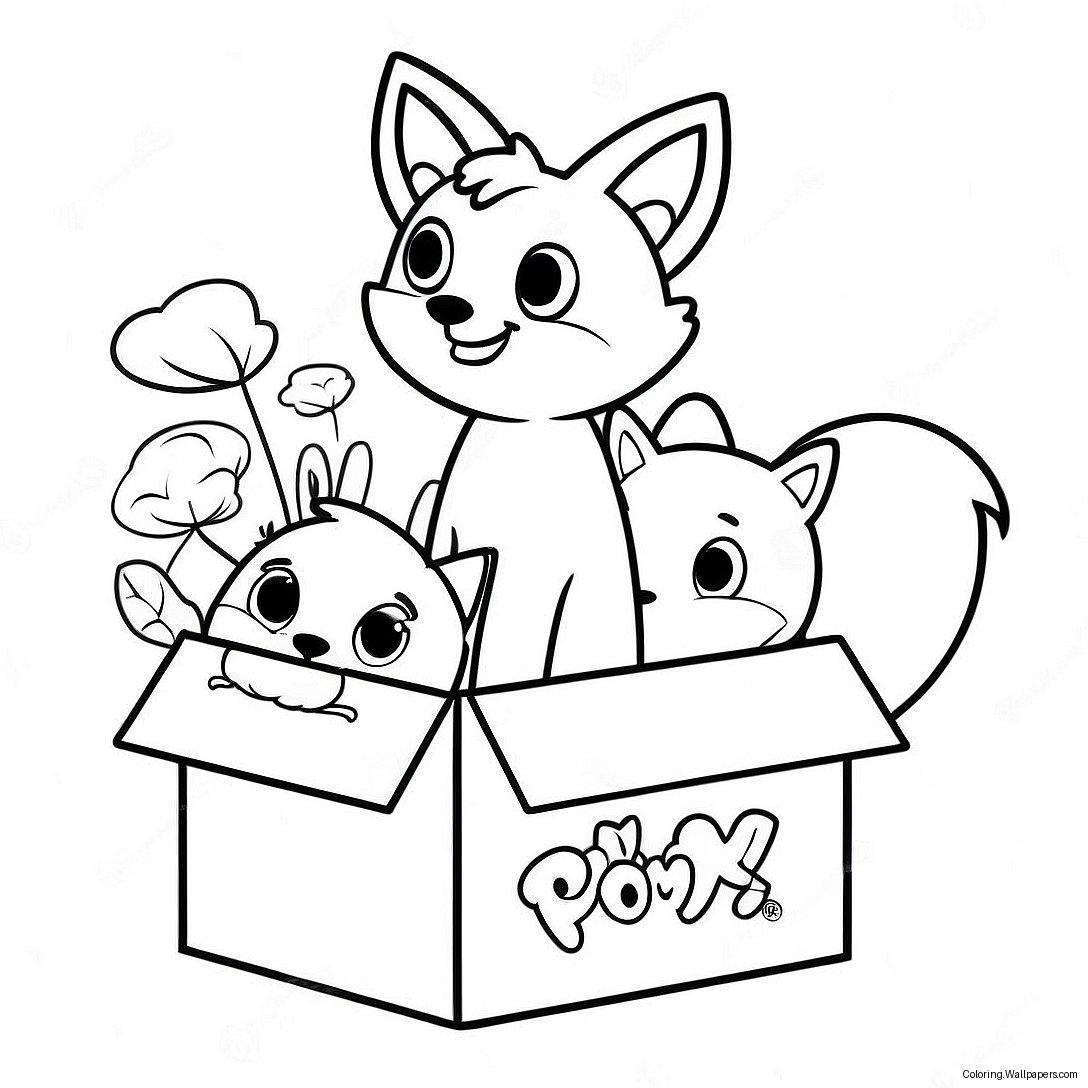 Niedliche Lankybox Foxy Mit Freunden Ausmalbild 36092