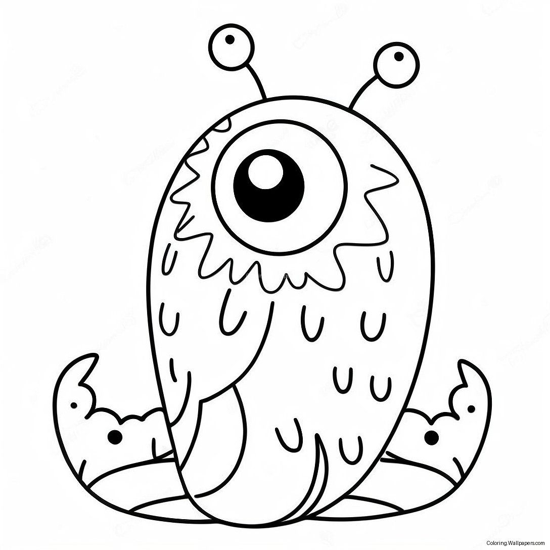 Cute Larva With Big Eyes Coloring Page 25348