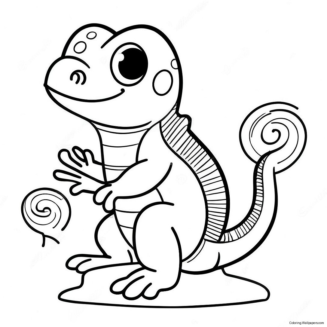 Cute Lizard Coloring Page 45979