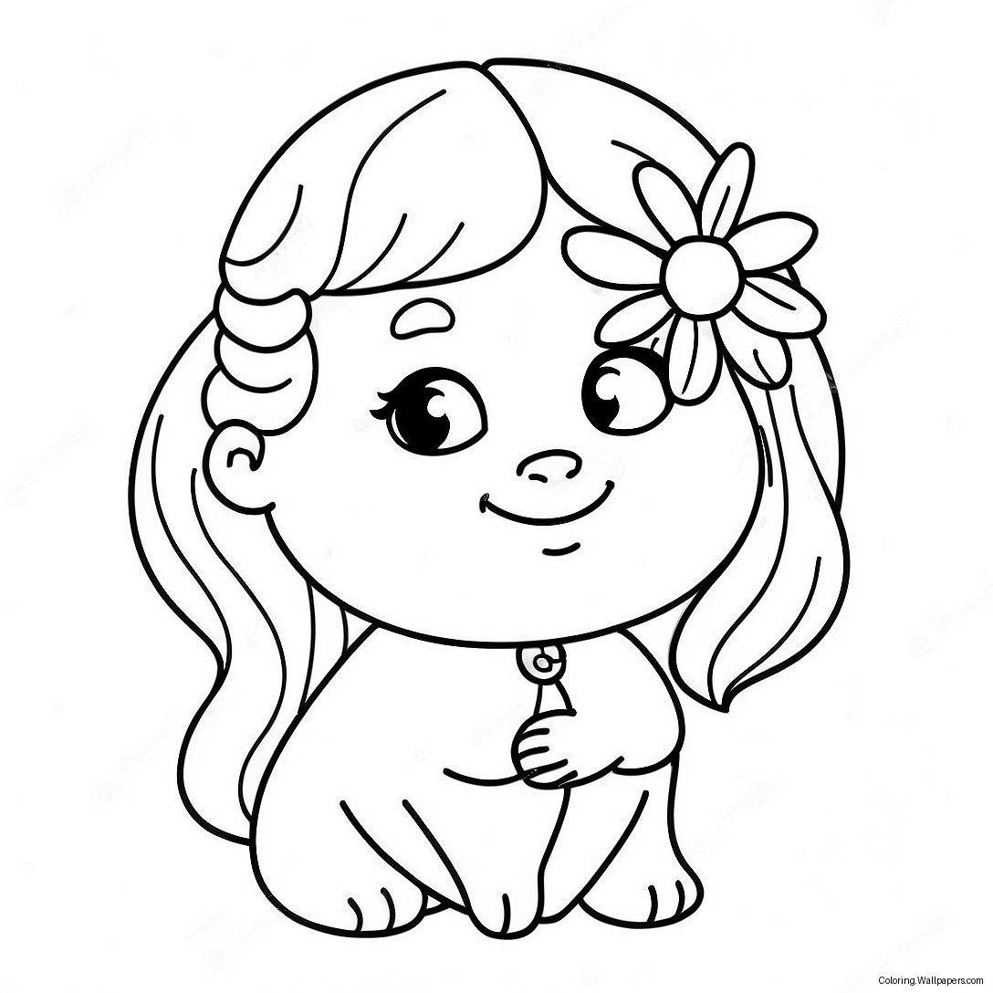 Cute Madison With A Flower Coloring Page 37689