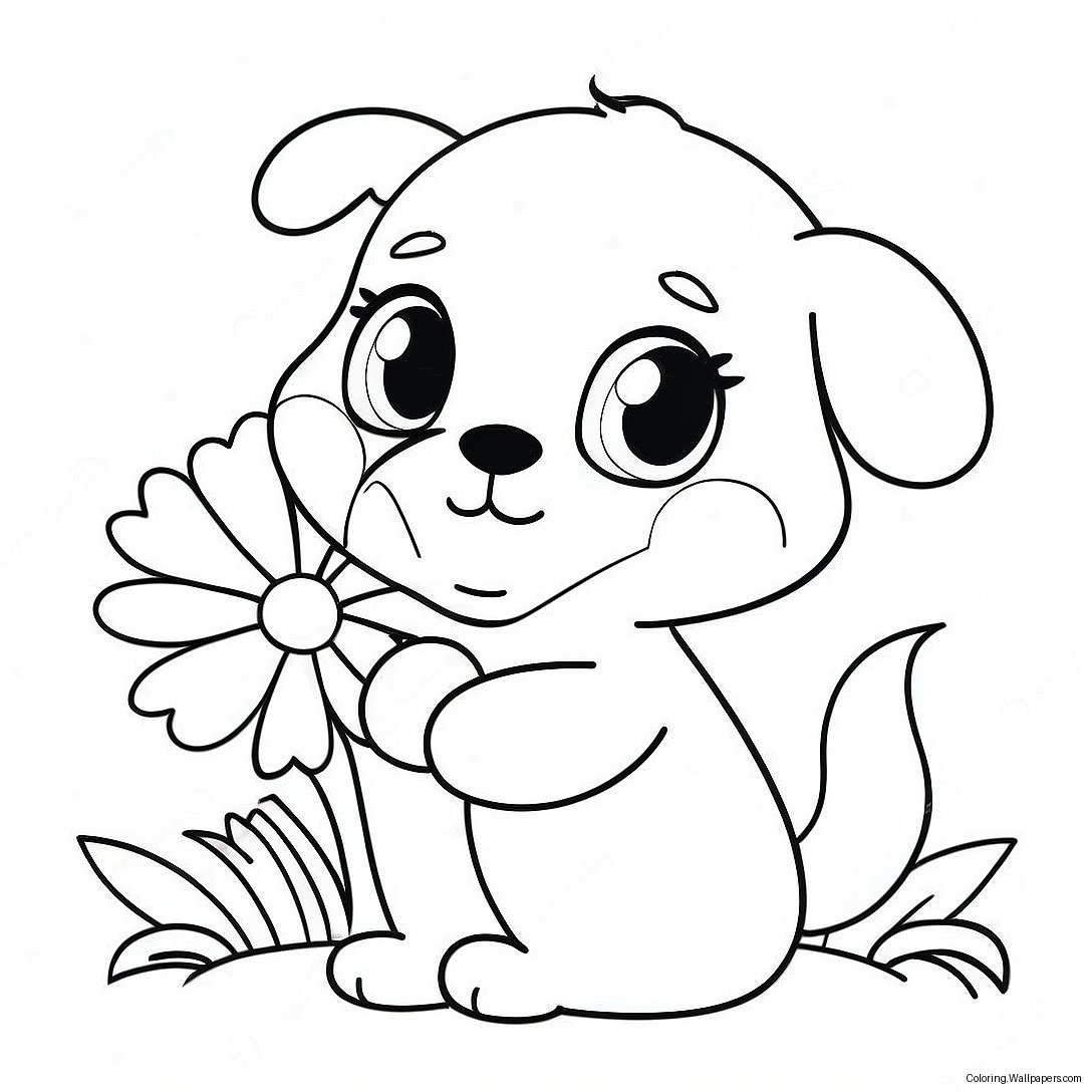 Cute Madison With A Flower Coloring Page 37691