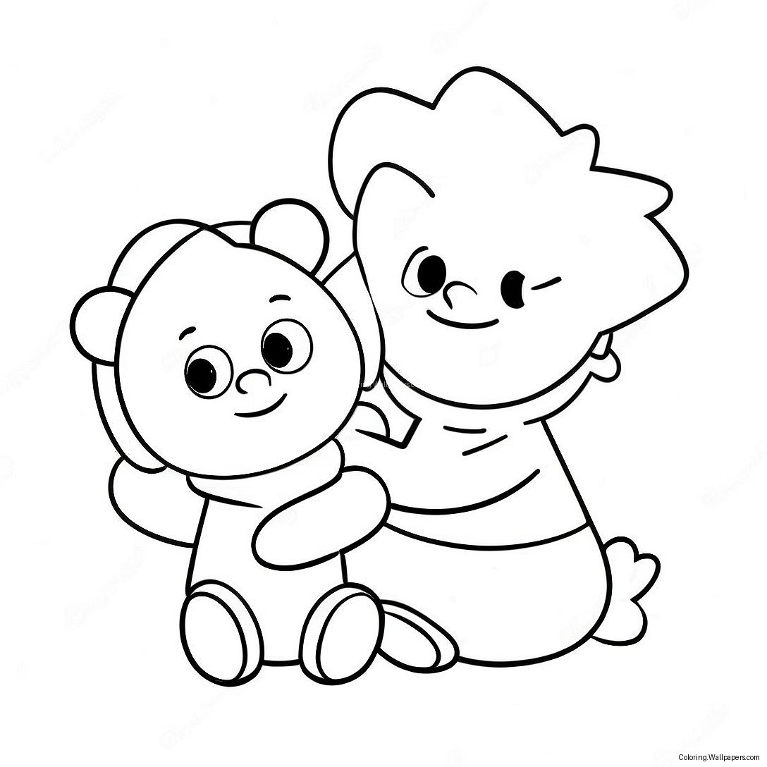 Página Para Colorear De La Linda Maggie Simpson Con Un Oso De Peluche 36086