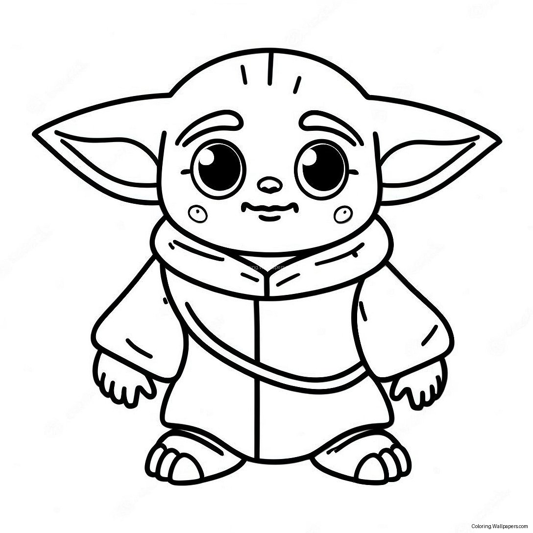 Page À Colorier Du Mignon Bébé Yoda Mandalorian 55505