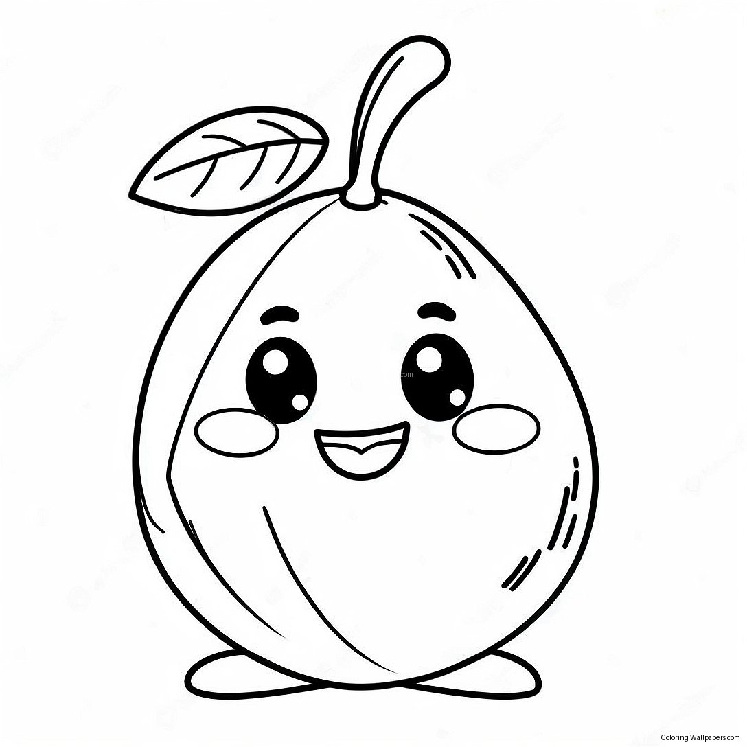 Cute Mango Character Coloring Page 39173