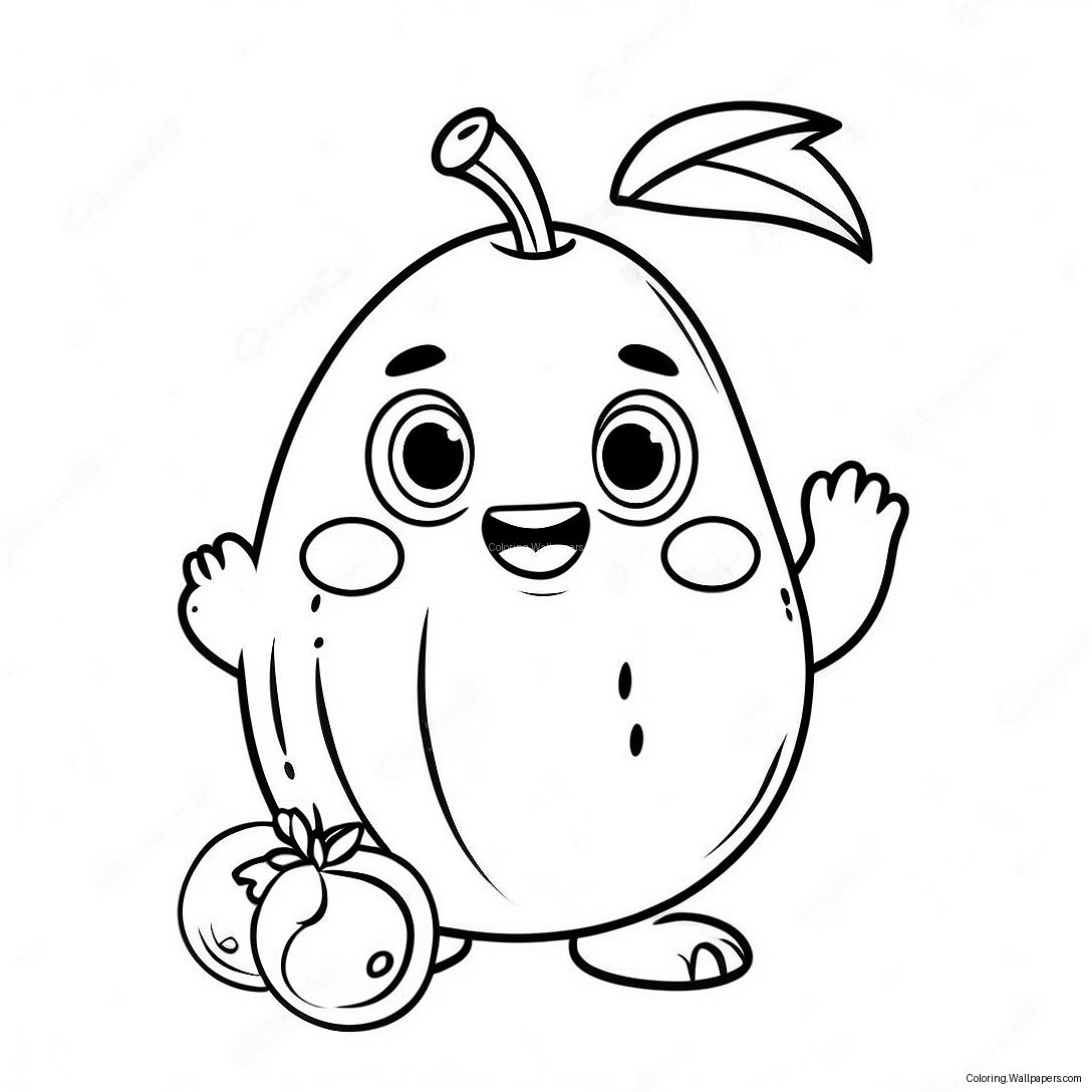 Cute Mango Character Coloring Page 39174