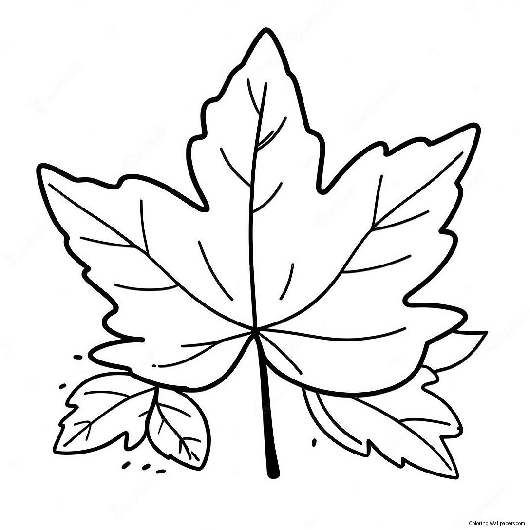 Cute Maple Leaf Coloring Page 42454