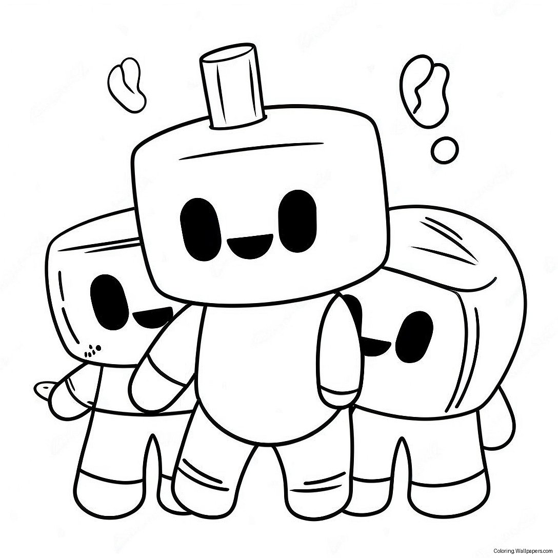 Página Para Colorir Do Marshmello Fofo Com Amigos 29155