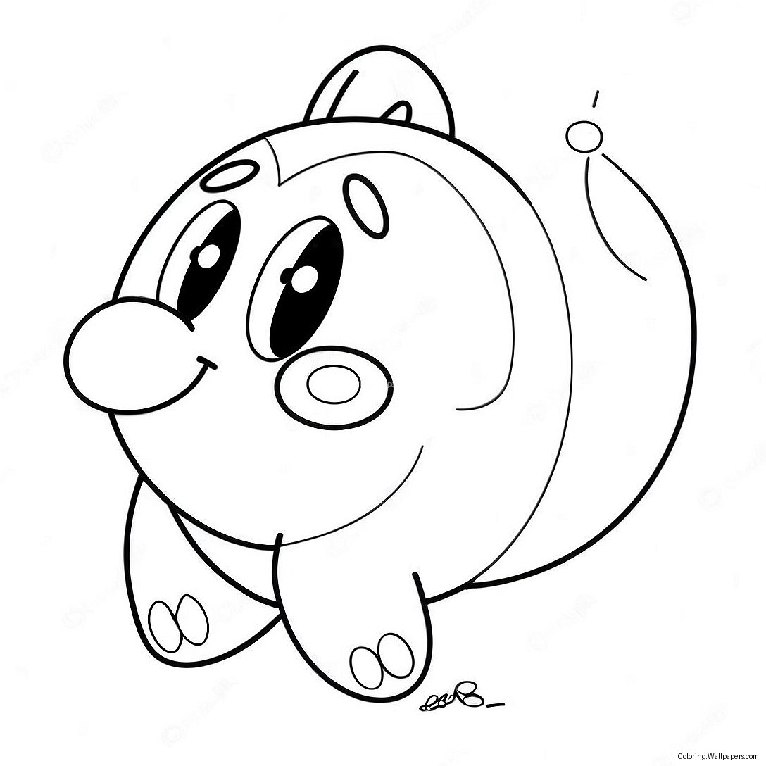 Cute Marx Kirby With Balloon Coloring Page 50646