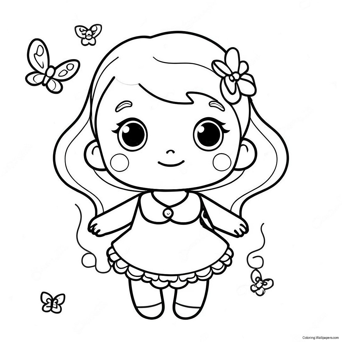 Cute Mia With A Butterfly Coloring Page 53838