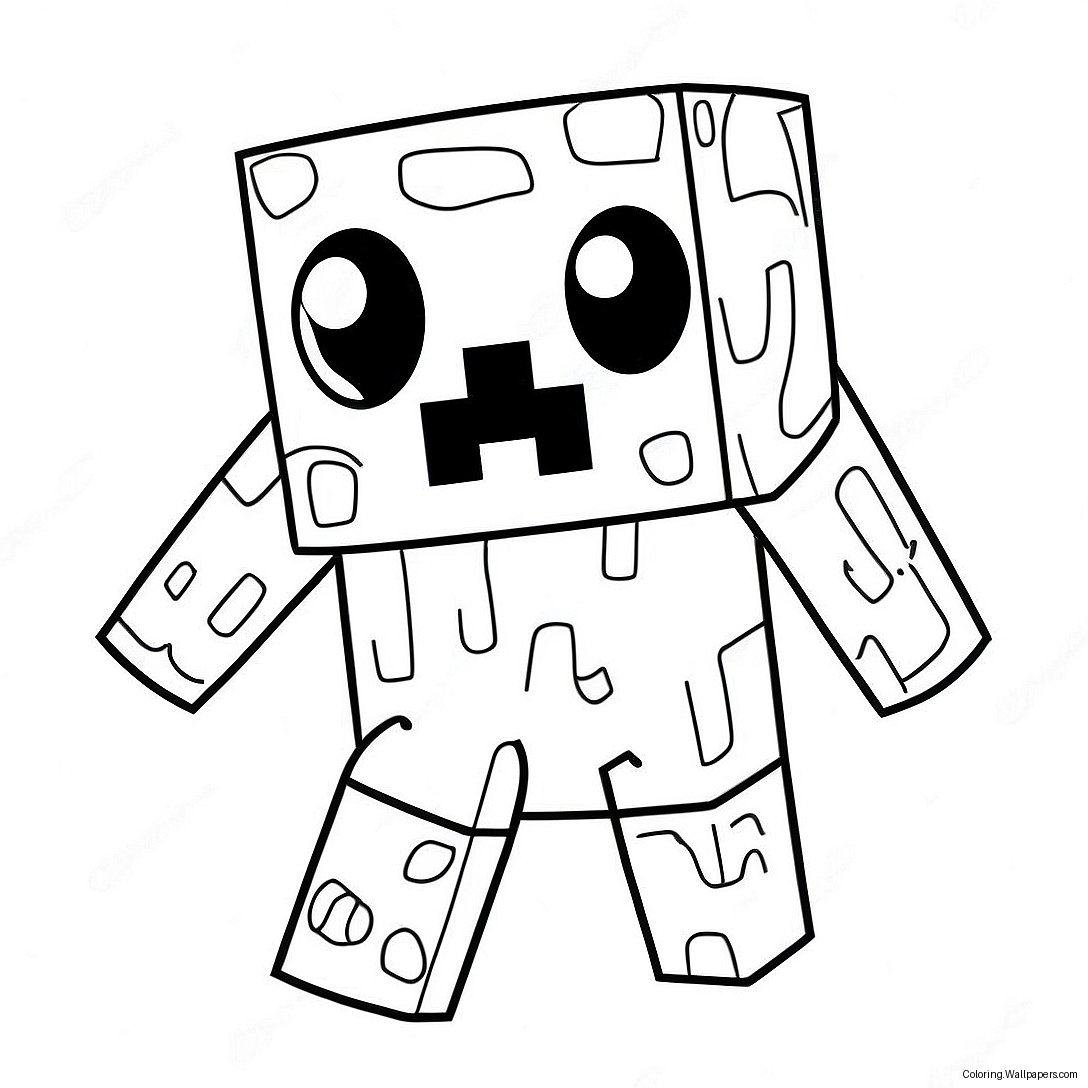 Page À Colorier De Ghast Mignon De Minecraft Avec De Grands Yeux 47487